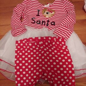 Baby girl "I LOVE SANTA" outfit